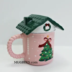 Starbucks Holiday 2025 Gingerbread House Bear Ceramic Cup Mug with Roof Lid