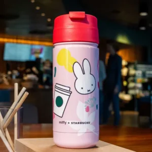 Starbucks Miffy 2026 Pink Flip Top Insulated Stainless Steel Tumbler 18 Fl Oz